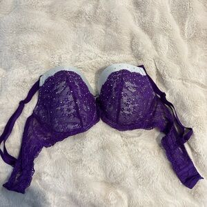 Elegant Purple Lace Bra